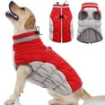 thumbnail image 1 of Winter Dog Coats, Fleece Dog Vest with Harness Built in, Dog Cold Weather Snowsuit, Dog Winter Puffer Jacket Windproof (Red) - XXL, 1 of 6