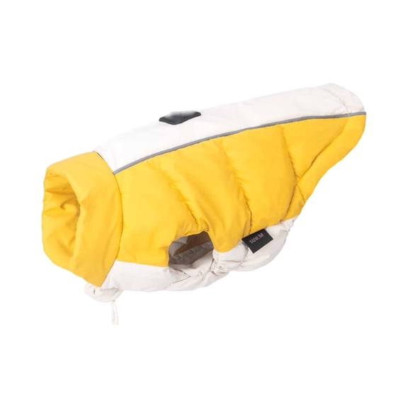 Winter Dog Cotton Coat with Color-Blocked Design, Warm Windproof Pet Apparel for Cold Weather, Soft Padded Jacket Vest for Outdoor Winter Walking