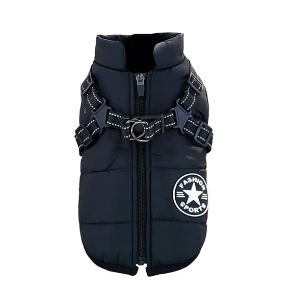 Winter Dog Jacket Fleece-Lined, Waterproof & Windproof Pet Coat With Harness Design For Small/Medium/Large Dogs Cats, Thickened Warm Winter Apparel S