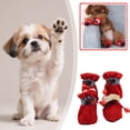 thumbnail image 1 of Winter Dog Shoes with Reflective Tape, Fleece Warm Pet Boots, Drawstring for Small & Medium Dogs, Non-Slip Soles, Indoor & Outdoor Protectio Red, 1 of 6