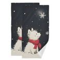 thumbnail image 1 of Winter Dog Snowflake Hand Towel Absorbent Bath Towels for Bathroom Sports Gym(28.3" X 14.4") Set of 2, 1 of 8