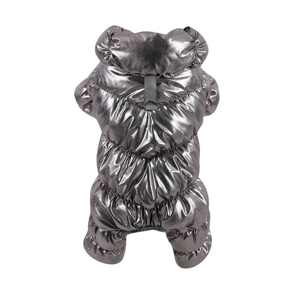 Winter Dog Snowsuit, Thickened Warm Dog Winter Coat With Buttons, 4-Legged Design, Silver Xl - For Small Medium Large Dogs, Outdoor Walking, Daily Wear