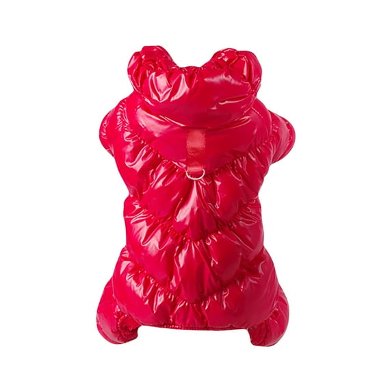 Winter Dog Snowsuit, Thickened Warm Pet Snowsuit With Buckle, Red L - For Small Medium Dogs, Daily Wear, Outdoor Activities