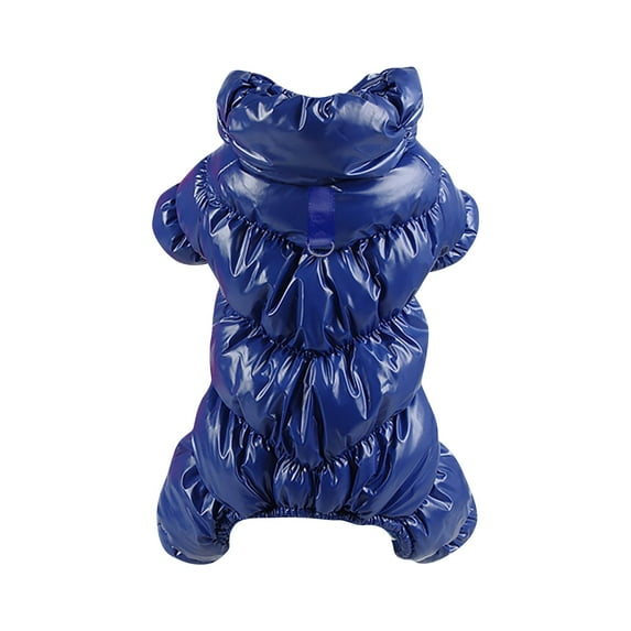 Winter Dog Snowsuit With Buckle - Thick Warm Blue Pet Winter Coat, Full-Body Design For Cold Weather - For Medium Dogs (L Size)