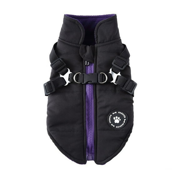 Winter Dog Vest With Integrated No Pull Harness, Waterproof Windproof Warm Fleece Lining, Back Zipper Closure For Small Medium Dogs Multiple Sizes