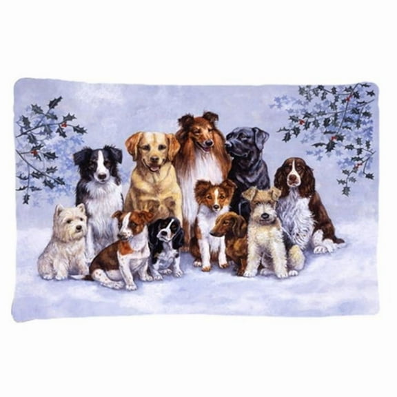 Winter Dogs Fabric Standard Pillowcase