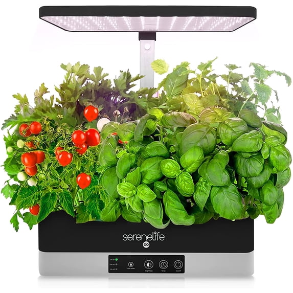 DaPlug Indoor Garden - Hydroponic Herb Garden with 4000K Grow Lights Panel, Control Panel Settings, Water Stick, No Soil, Mess-Free, Height Adjustable, Grows Up to 6 Plants