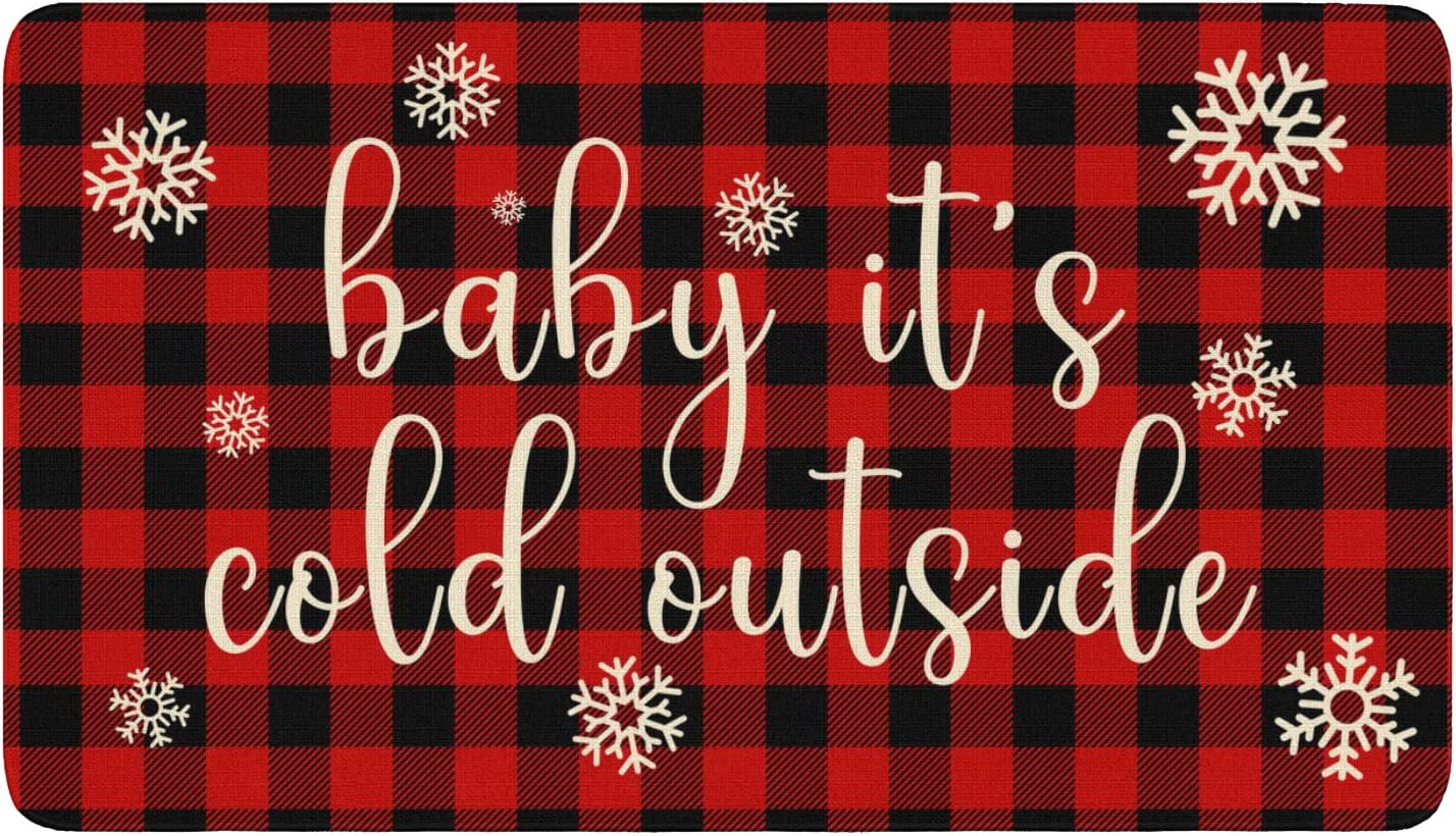 Winter Door Mat Outdoor for Front Door Decorations , Baby Its Cold