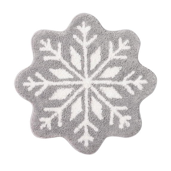 Winter Doormat Snowflake Rug, Non Slip Washable Welcome Mat for Indoor Outdoor Entrance, Bathroom Kitchen Decor, Large Absorbent Floor Mat