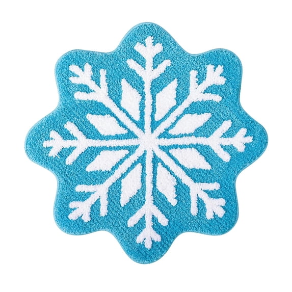 Winter Doormat Snowflake Rug, Non Slip Washable Welcome Mat for Indoor Outdoor Entrance, Bathroom Kitchen Decor, Large Absorbent Floor Mat