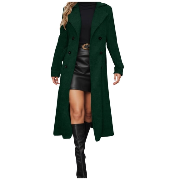 Winter Double Elegant Anorak Coat Warm Long Sleeve Overcoat Classic Outerwear For Women Cold Weather Fashion
