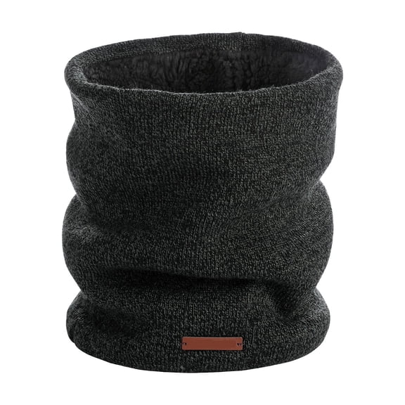 Winter Double Layer Neck Gaiter Unisex Thermal Knitted Snood Scarf For Cold Weather