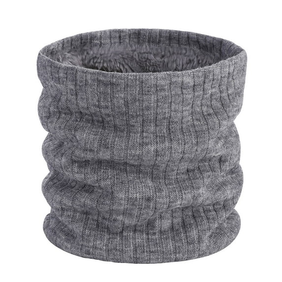Winter Double Layer Velvet Warm Neck Cover Solid Color Yarn Knitted Scarf