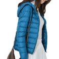 thumbnail image 1 of Winter Down Coat Thin Padded Hood Mid Length Full Zipper Windproof Plus Size Long Sleeves Pockets Warm Daily Wear Outwear Cotton Jacket, 1 of 8