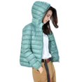 thumbnail image 1 of Winter Down Coat Thin Padded Hood Mid Length Full Zipper Windproof Plus Size Long Sleeves Pockets Warm Daily Wear Outwear Cotton Jacket, 1 of 8
