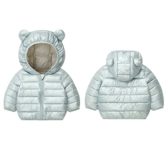 Winter Down Coats for Baby Boys Girls Hooded Lightweight Puffer Thermal Jacke Water-Resistant Windproof Infant Outerwear