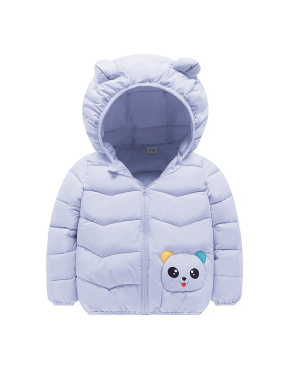 Winter Down Coats for Kids Toddler Boys Girls Cute Panda Print Light Puffer Padded Jacket Bear Hoods Baby Outerwear[