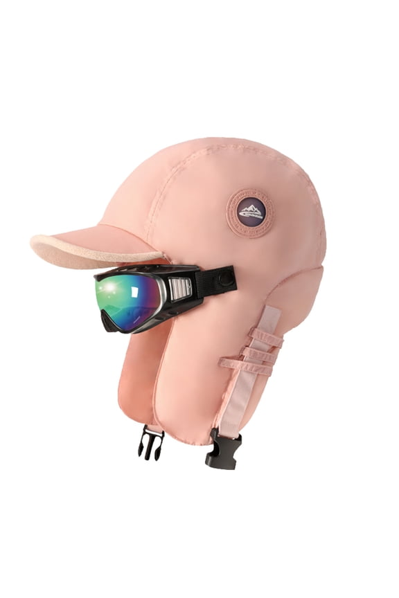 Winter Down Hats for Women Men Lightweight Windproof Ear Flap Trapper Cap with Goggles Outdoor Warm Ski Hat