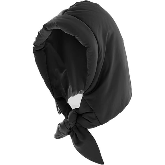 Winter Down Hood Hat Hooded Scarf Hat Extra Warm Tie Under Chin for Women Girls