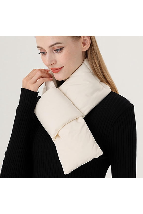 Winter Down Scarf Women Men,Water-Resistant Warm Cross Wrap Neck Warmer,Fashion Light Windproof Scarves