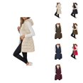 thumbnail image 1 of Winter Down Vest for Women – Quilted Sleeveless Hooded Puffer Coat with Zipper & Buttons, Warm Padded Outerwear for Cold Weather Outdoor Activities, 1 of 7