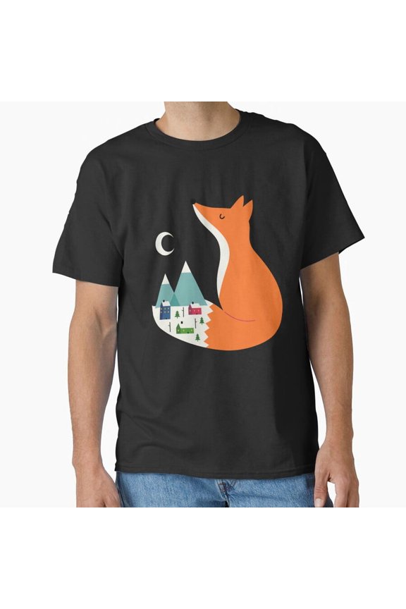 Winter Dreams Funny Christmas Holiday Snow Scene Simple Graphic Unisex T-Shirt, for men & women, up to size 5XL