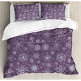 thumbnail image 1 of Winter Duvet Cover Merry Xmas Theme Delicate Snowflakes Cold Freezing Weather Vintage Holiday Patter, 1 of 5
