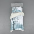 thumbnail image 1 of Winter Duvet Cover Set, Winter Season Theme a Tree Without Leaves in the Snowy Forest and Flying Birds, Bedding Set with Shams and Fitted Sheet, 3 Sizes, by Ambesonne, 1 of 3