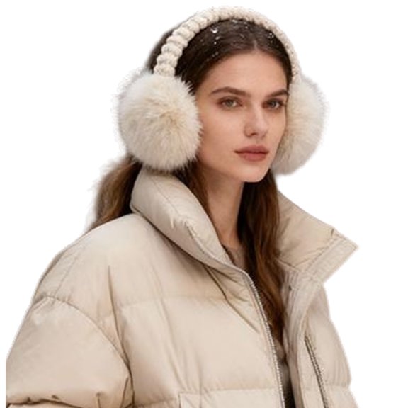 Winter Ear Muffs for Women Foldable Faux Fur Ear Warmers Fluffy Cold Outdoor Soft Earmuffs Covers