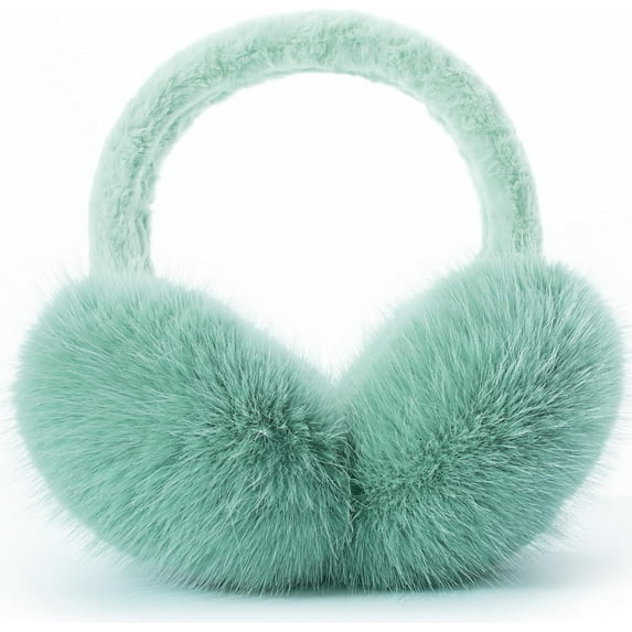 Winter Ear Muffs for Women Men - Foldable Fuzzy Earmuffs Faux Fur Ear Warmer, Perfect Ear Covers for Cold Days