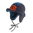 thumbnail image 1 of Winter Ear Protection Hat Womens Mens Warm Waterproof Fleece Lined Trooper Trapper Hats Snow Cycling Skiing Navy, 1 of 4