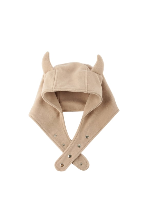 Winter Ear Protects Hat Warm Fleece Hat Ox Horn Hat for Adult Unisex Daily Wear