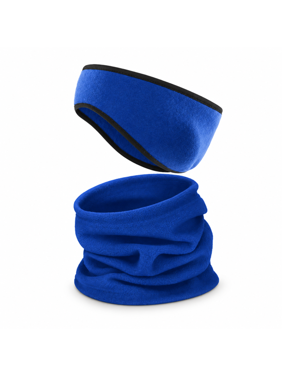 Winter Ear Warmer Headband Ear Muffs and Fleece Neck Gaiter Set Thermal Windproof Face Cover for Winter Skiing Snowboarding Cycling Cold Weather Protective Gear 9.84 inches / 25 cm Sapphire Blue