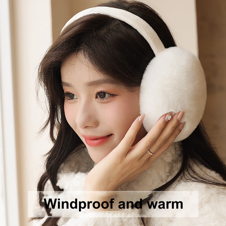 Faux Fur Foldable Earmuffs Winter Ear Warmers Women Girls Outdoor Foldable Winter Ear Muffs Faux Fur Ear Warmers Women  main image 3