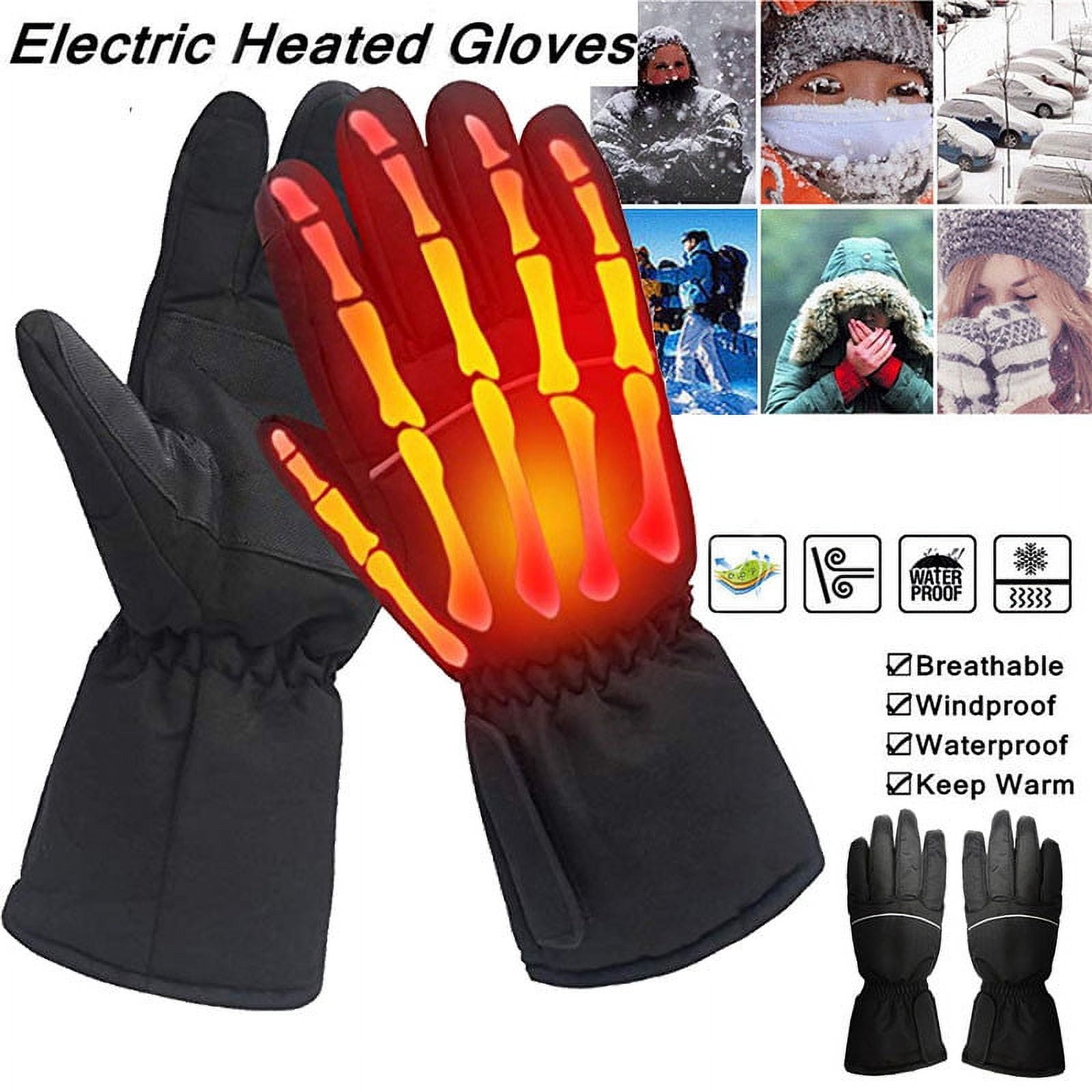 Menard Winter Electric Heated Gloves for Men Women Electric Gloves Battery Powered Heating Gloves, Women's, Size: One size, Black