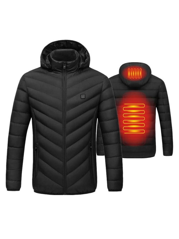 Winter Electric Heated Warm Jackets Only , USB Heating Battery Power Coat Long Sleeves Medium