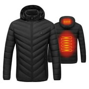 JUSTSAVE4U Winter Electric Heated Warm Jackets USB Heating Battery Power Coat Long Sleeves For Snow Ski Jacket - Medium