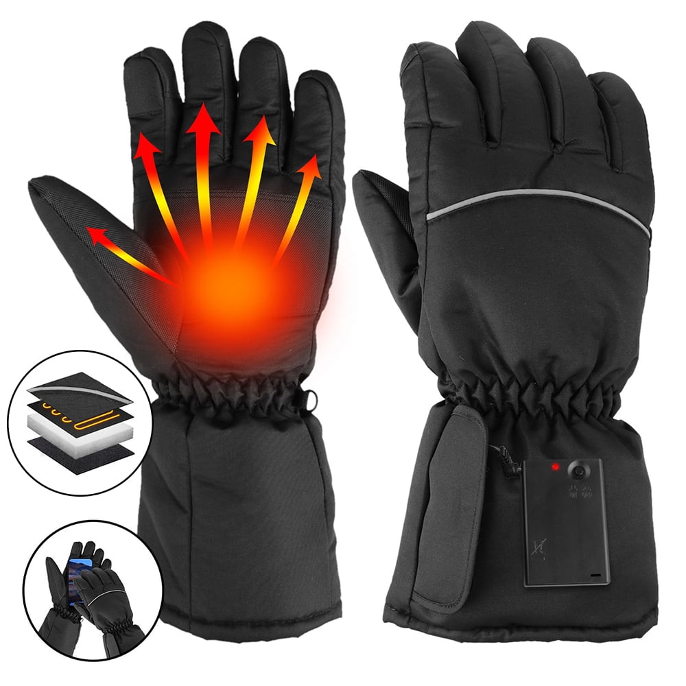 Electric Heated Gloves,WZCPCV Waterproof Heated Glove for Men,Touchscreen  Gloves,Winter Motorcycle Glove for Winter,Adjustable Temperature Ski