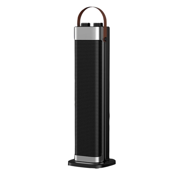 Winter Essential, Black and Silver Space Heater Tower with Sturdy Base, Space Heater for Bedroom with Overheat Protection, Small Electric Heater for Cozy Winter Indoor Use