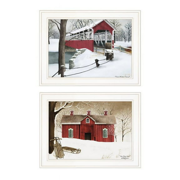 Winter Evening 2-Piece Vignette by Billy Jacobs Printed Art Wood Multi-Color