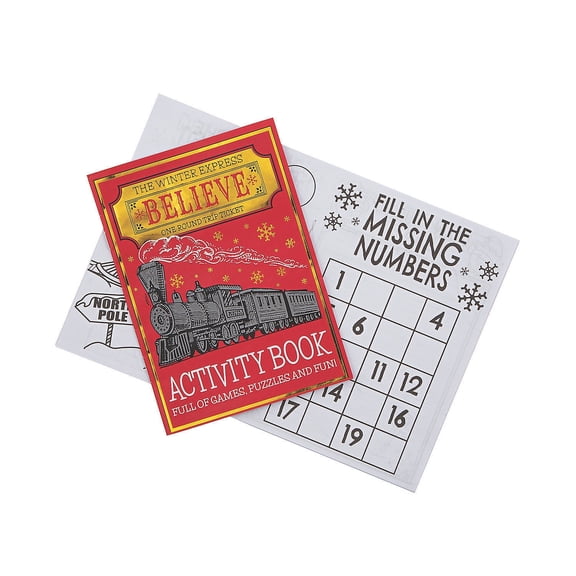 Winter Express Activity Books, Stationery, Christmas, 24 Pieces