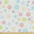 thumbnail image 1 of Ambesonne Winter Fabric by the Yard Upholstery, Colorful Doodle Snow, 10 Yards, Multicolor, 1 of 4