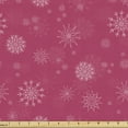 thumbnail image 1 of Ambesonne Winter Fabric by the Yard Upholstery, Gentle Snow Feminine, 10 Yards, Pink White, 1 of 4