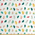 thumbnail image 1 of Winter Fabric by the Yard, Illustration of Doodle Style Colorful Mittens Holiday Season Christmas Vibes, Upholstery Fabric for Dining Chairs Home Decor Accents, Mustard Multicolor by Ambesonne, 1 of 4