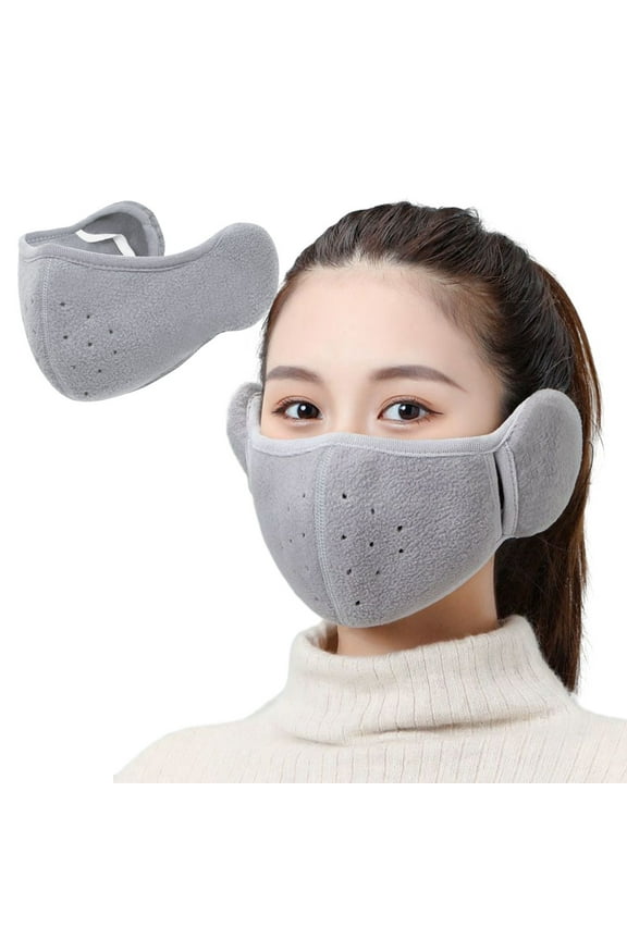 Winter Face Mask for Men Women Windproof Half Face Mask with Earflap for Outdoor Sport - Light grey