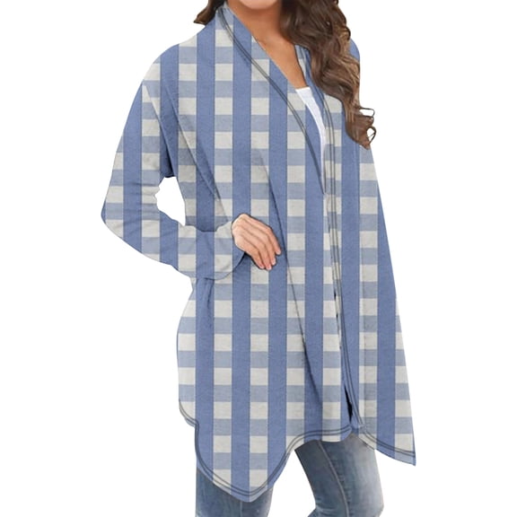 Women Cardigans Floral Printed Cardigan Long Sleeve Open Front Outwear Coat Holiday Tops