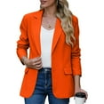 thumbnail image 1 of Homenesgenics Womens Tops under $5 Womens Bussiness Casual Blazers Open Front Long Sleeve Work office Blazer Jacket with Shoulder Pads Fall 2025 Orange S, 1 of 8