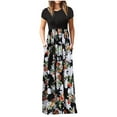 thumbnail image 1 of Winter Fall Dresses for Women Wedding Guest Long Sleeve Fashion O-Neck Casual Loose Floral Print Dress Long Skirt, 1 of 5