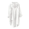 thumbnail image 1 of Winter Fall T Shirts for Women Casual Tops Cotton Solid Long Sleeve Loose Blouse Button Down Tee Shirt Top, 1 of 3