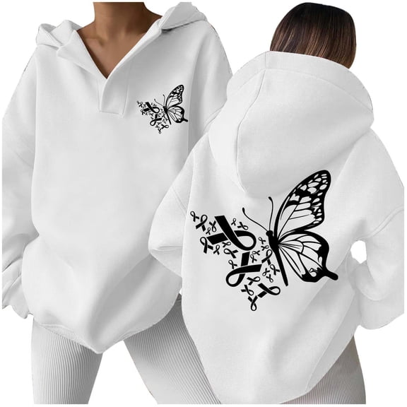 And Winter Fashion Cancer Print Women's Hooded Pocketless Sweatshirt Hoodie for Women Pullover Zip Front Sweatshirt Long Sleeve Hoodies Women Zip up Jacket Lightweight Zip Hoodie Women Sweatshirt Size